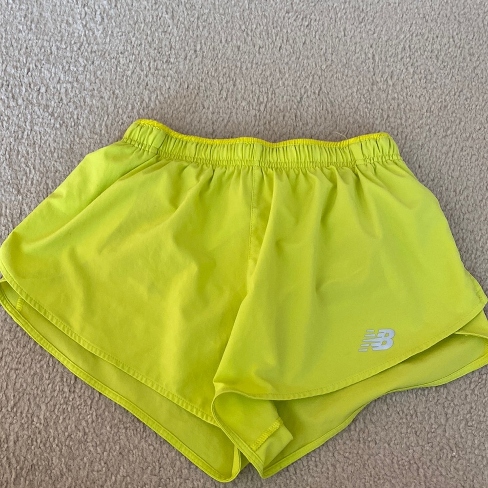 New balance neon green split shorts